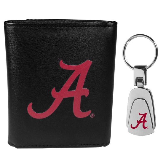 Alabama Crimson Tide Tri-fold Wallet & Steel Key Chain