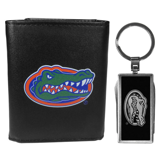 Florida Gators Tri-fold Wallet & Multitool Key Chain, Black