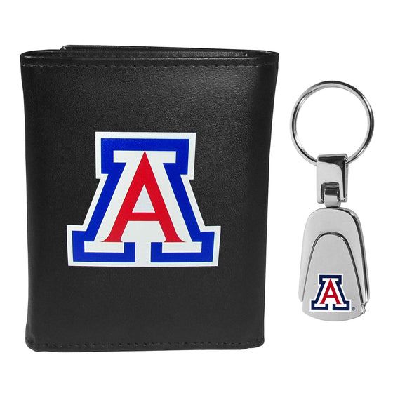 Arizona Wildcats Tri-fold Wallet & Steel Key Chain