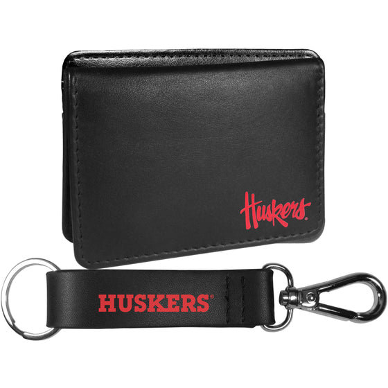 Nebraska Cornhuskers Weekend Wallet & Strap Key Chain