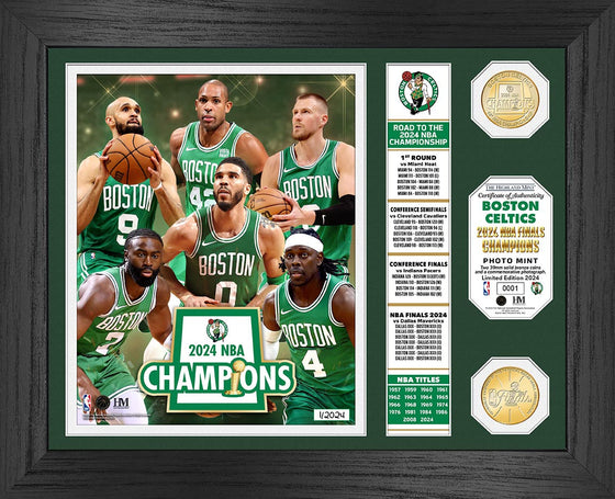 Boston Celtics 2024 NBA Champions Banner Bronze Coin Photo Mint