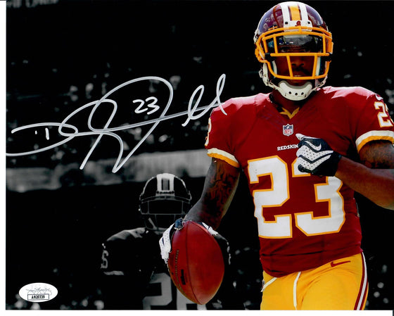 Washington Commanders DeAngelo Hall Signed Auto Wht Fnt 8x10 Photo JSA COA - 757 Sports Collectibles