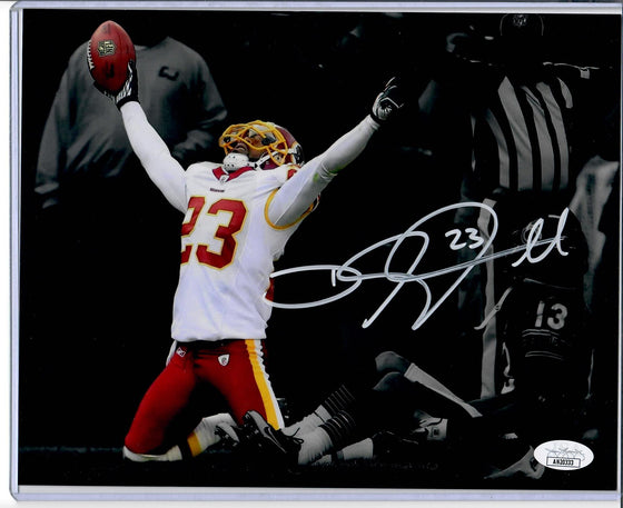 Washington Commanders DeAngelo Hall Signed Auto Wht Int 8x10 Photo JSA COA - 757 Sports Collectibles