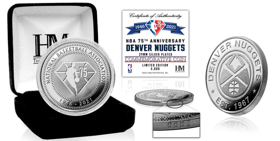 Denver Nuggets NBA 75th Anniversary Silver Mint Coin