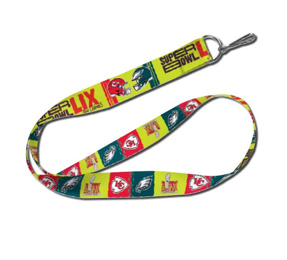 Super Bowl LIX 59 Dueling Lanyard  - Philadelphia Eagles v Kansas City Chiefs