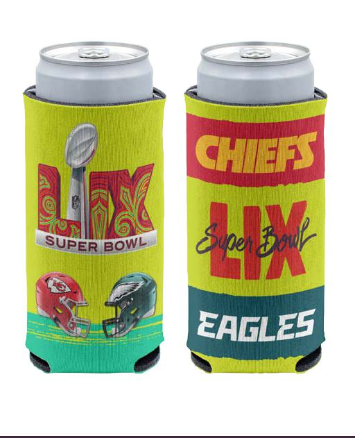 Super Bowl LIX 59 Dueling Slim Can Cooler  - Philadelphia Eagles v Kansas City Chiefs