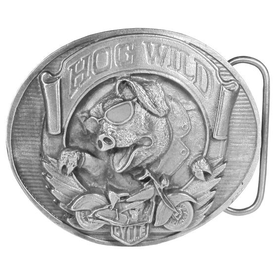 Hog Wild Antiqued Belt Buckle