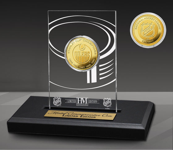 Edmonton Oilers 5-Time Champions Acrylic Gold Coin