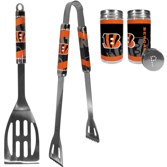 Cincinnati Bengals 2pc BBQ Set with Tailgate Salt & Pepper Shakers