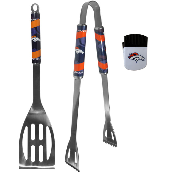 Denver Broncos 2 pc BBQ Set and Chip Clip