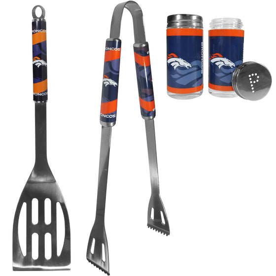 Denver Broncos 2pc BBQ Set with Tailgate Salt & Pepper Shakers