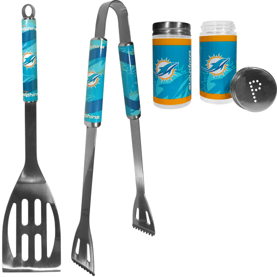 Miami Dolphins 2pc BBQ Set with Tailgate Salt & Pepper Shakers