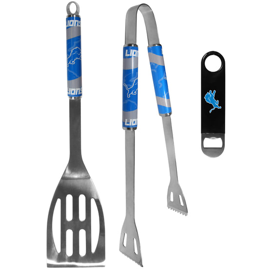 Detroit Lions 2 pc BBQ Set and Bottle Opener