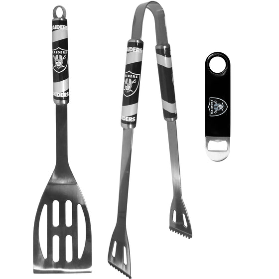 Oakland Raiders 2 pc BBQ Set and Bottle Opener