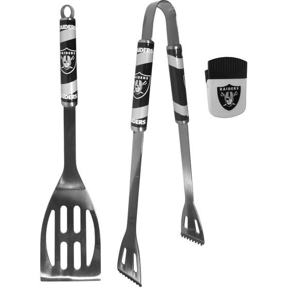 Oakland Raiders 2 pc BBQ Set and Chip Clip