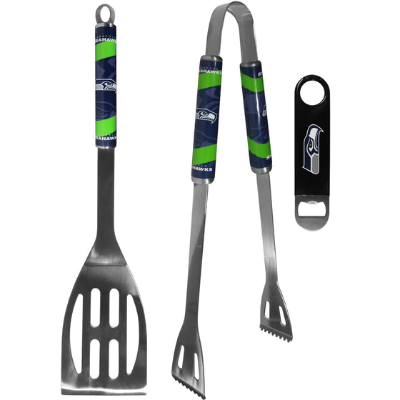 Seattle Seahawks 2 pc BBQ Set and Bottle Opener