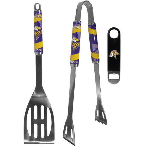 Minnesota Vikings 2 pc BBQ Set and Bottle Opener