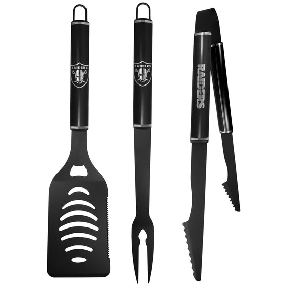 Las Vegas Raiders 3 pc Monochromatic BBQ Set