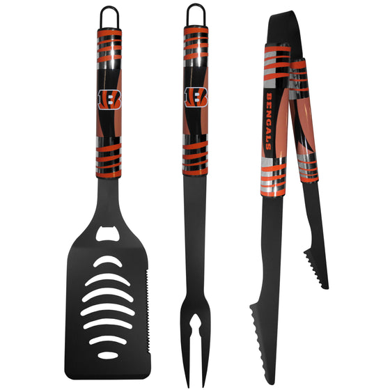 Cincinnati Bengals 3 pc Black Tailgater BBQ Set