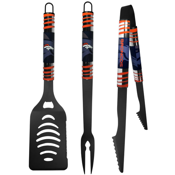 Denver Broncos 3 pc Black Tailgater BBQ Set