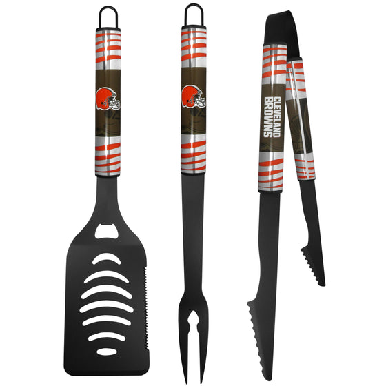 Cleveland Browns 3 pc Black Tailgater BBQ Set