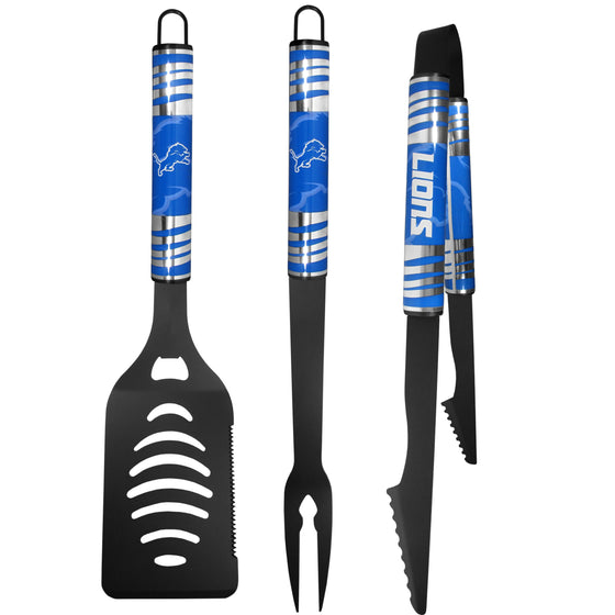 Detroit Lions 3 pc Black Tailgater BBQ Set