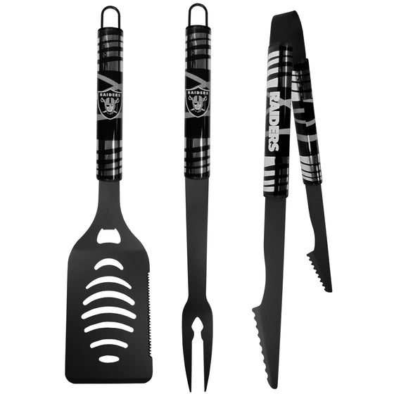 Las Vegas Raiders 3 pc Black Tailgater BBQ Set