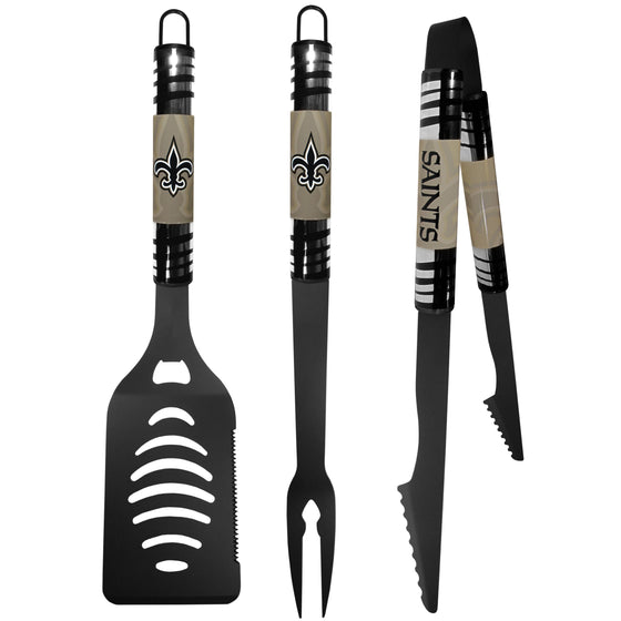 New Orleans Saints 3 pc Black Tailgater BBQ Set