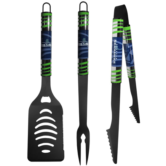 Seattle Seahawks 3 pc Black Tailgater BBQ Set