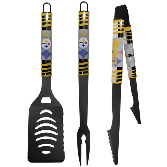 Pittsburgh Steelers 3 pc Black Tailgater BBQ Set