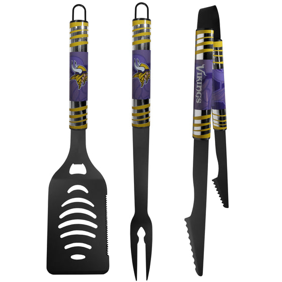 Minnesota Vikings 3 pc Black Tailgater BBQ Set