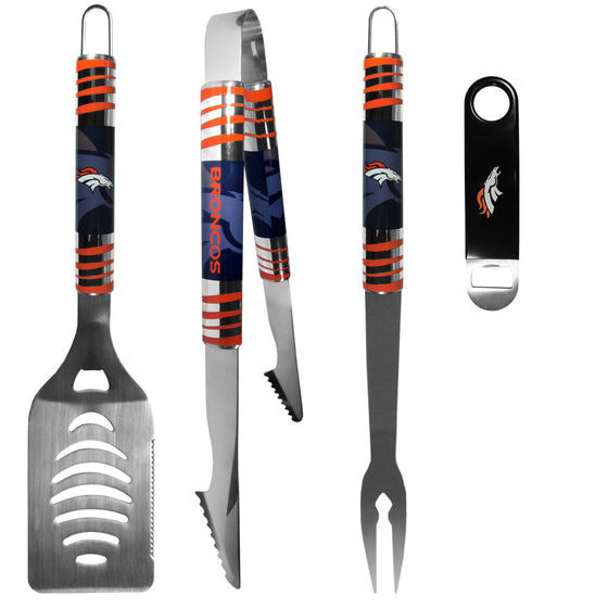 Denver Broncos 3 pc BBQ Set and Bottle Opener