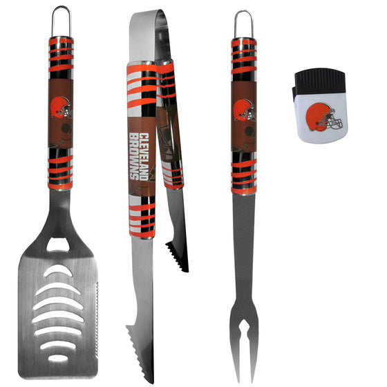 Cleveland Browns 3 pc BBQ Set and Chip Clip