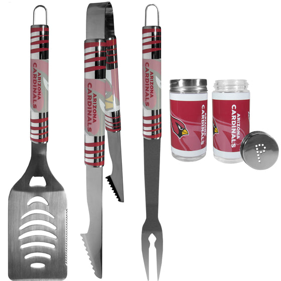 Arizona Cardinals 3 pc Tailgater BBQ Set and Salt and Pepper Shaker Set