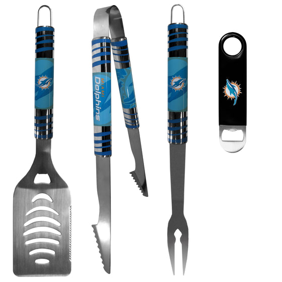 Miami Dolphins 3 pc BBQ Set and Bottle Opener