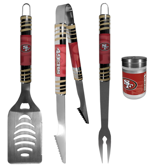 San Francisco 49ers 3 pc Tailgater BBQ Set and Season Shaker