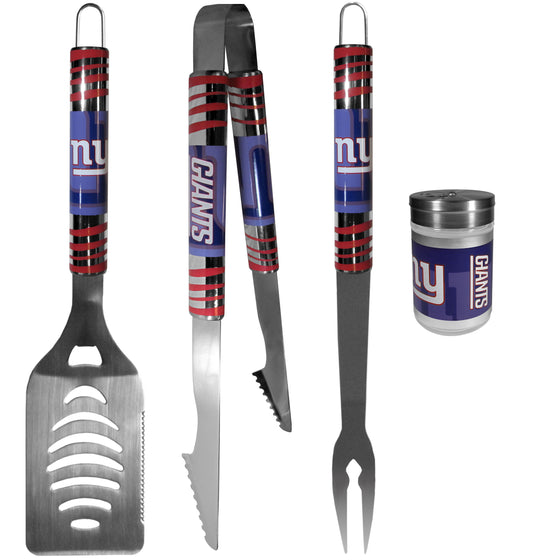 New York Giants 3 pc Tailgater BBQ Set and Season Shaker