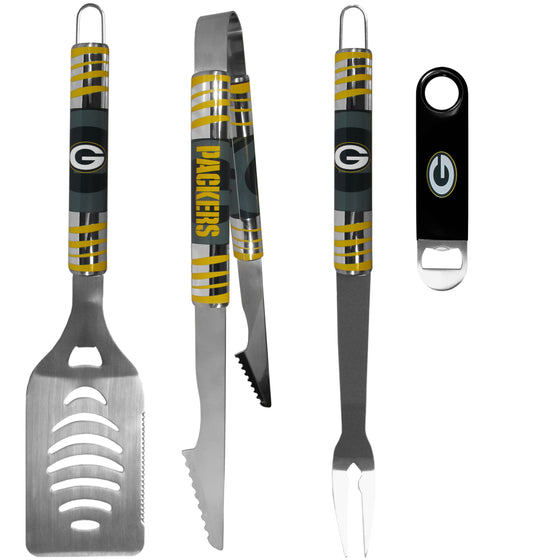 Green Bay Packers 3 pc BBQ Set and Bottle Opener