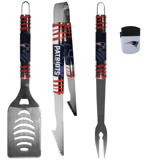 New England Patriots 3 pc BBQ Set and Chip Clip