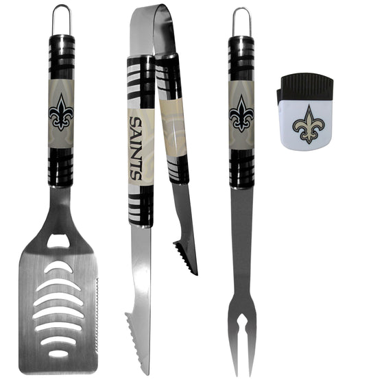 New Orleans Saints 3 pc BBQ Set and Chip Clip