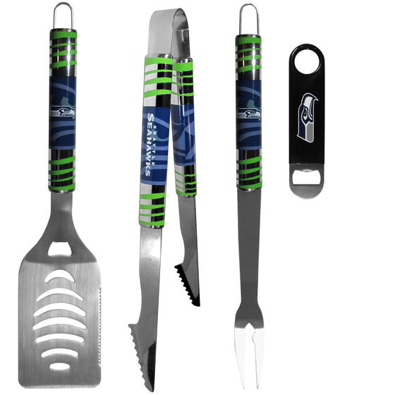 Seattle Seahawks 3 pc BBQ Set and Bottle Opener