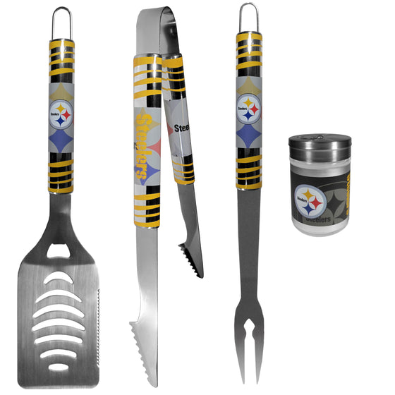 Pittsburgh Steelers 3 pc Tailgater BBQ Set and Season Shaker