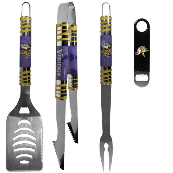 Minnesota Vikings 3 pc BBQ Set and Bottle Opener