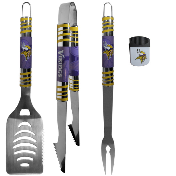 Minnesota Vikings 3 pc BBQ Set and Chip Clip