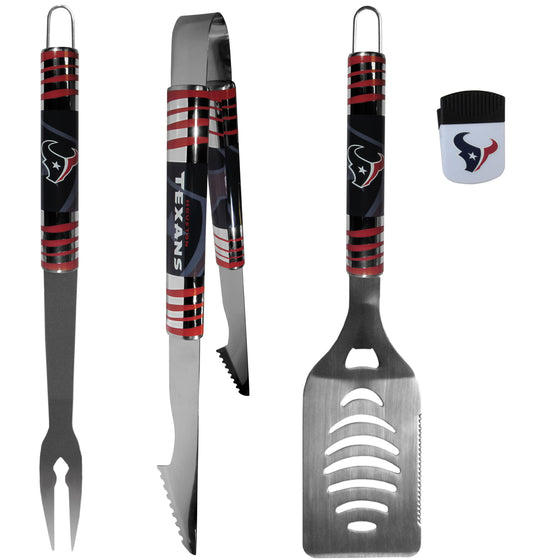 Houston Texans 3 pc BBQ Set and Chip Clip