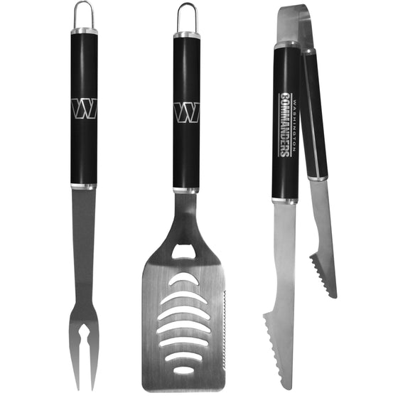 Washington Commanders 3 pc Steel BBQ Set in Black