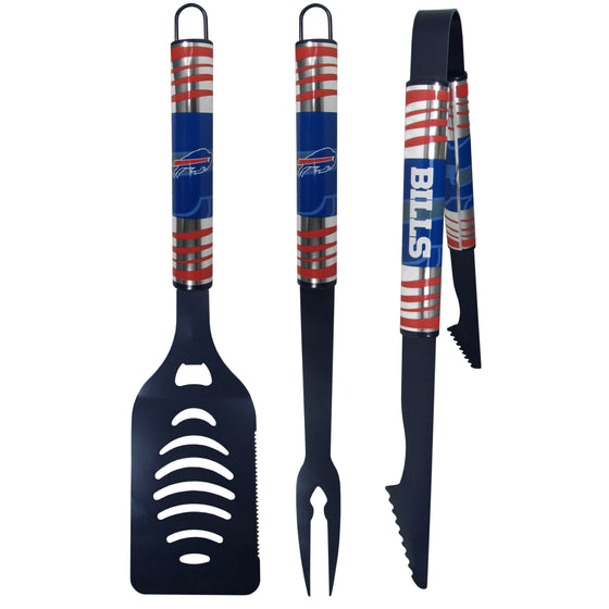 Buffalo Bills 3 pc Color BBQ Tool Set