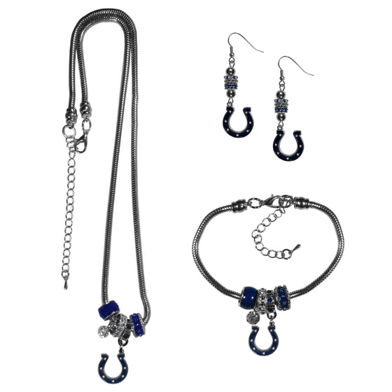 Indianapolis Colts Euro Bead Jewelry 3 piece Set