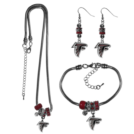 Atlanta Falcons Euro Bead Jewelry 3 piece Set