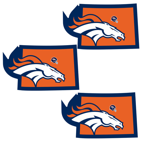 Denver Broncos Home State Decal, 3pk